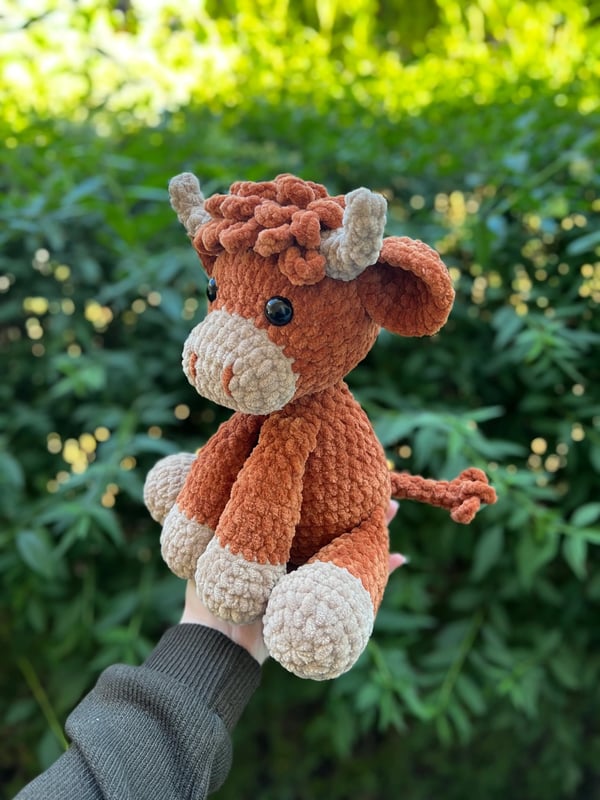 🐮Crochet Highland Cow Amigurumi Pattern 🎄✨- DIY Kit & Finished Plush