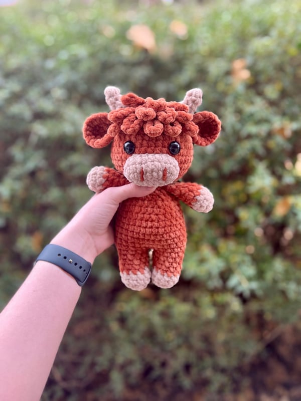 🐮Crochet Highland Cow Amigurumi Pattern 🎄✨- DIY Kit & Finished Plush