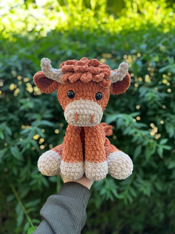 🐮Crochet Highland Cow Amigurumi Pattern 🎄✨- DIY Kit & Finished Plush