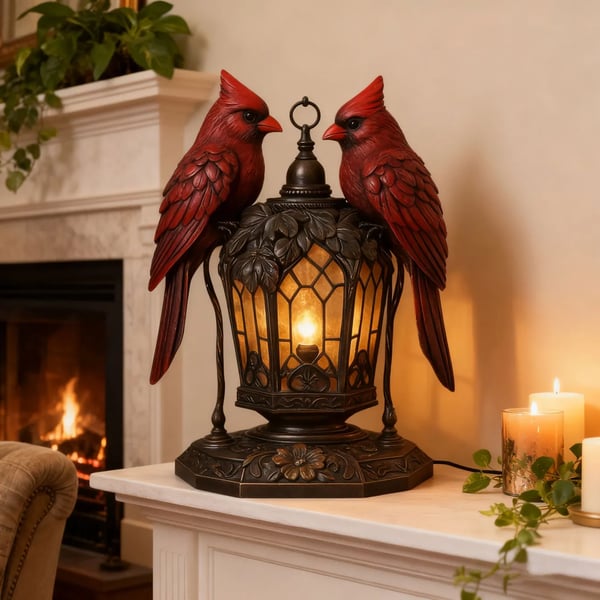 🕊️ 100% Handmade Cardinal Bird Lantern