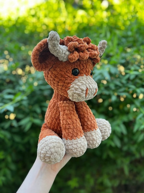 🐮Crochet Highland Cow Amigurumi Pattern 🎄✨- DIY Kit & Finished Plush