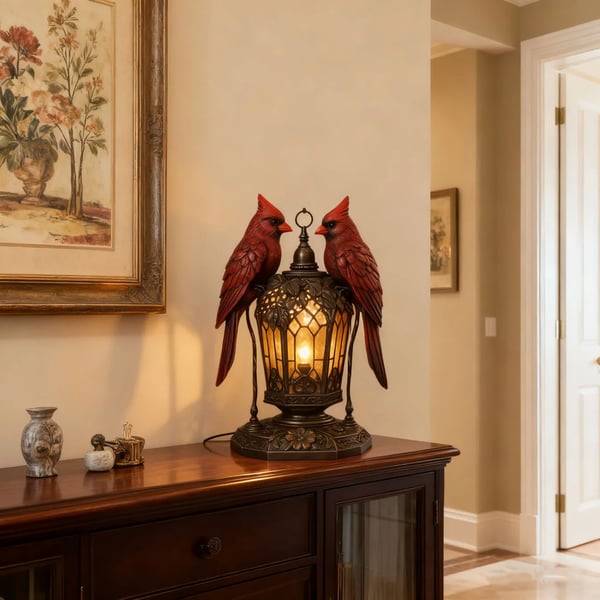 🕊️ 100% Handmade Cardinal Bird Lantern